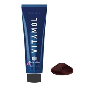 رنگ مو ویتامول Vitamol سری مسی رنگ قهوه ای مسی روشن شماره 5.4 حجم 120ml کد 3523