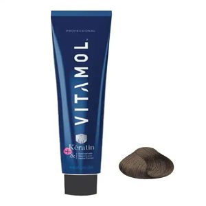 رنگ مو ویتامول Vitamol سری تنباکویی رنگ قهوه ای تنباکویی روشن شماره 5.53 حجم 120ml کد 3558
